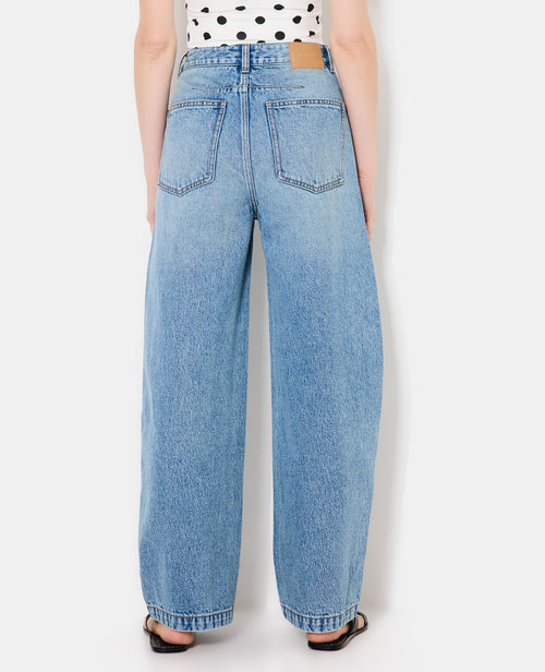 Jean barrel taille haute avec jeux de couture - PIMKIE - 6