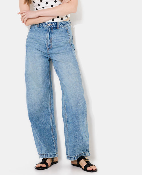 Jean barrel taille haute avec jeux de couture - PIMKIE - 7