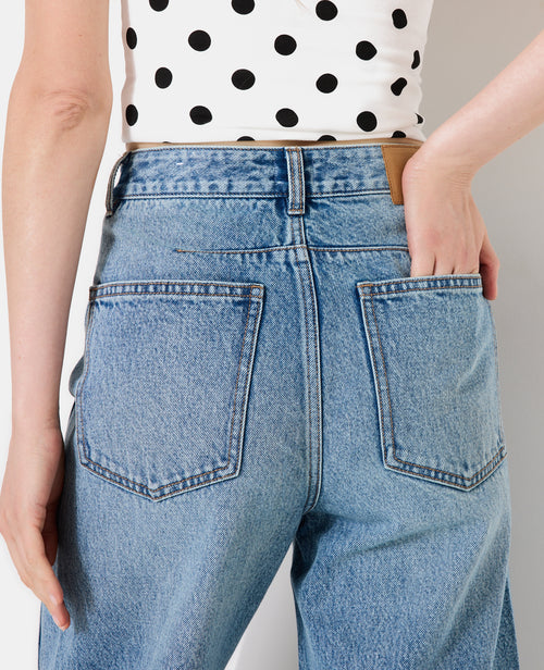 Jean barrel taille haute avec jeux de couture - PIMKIE - 9