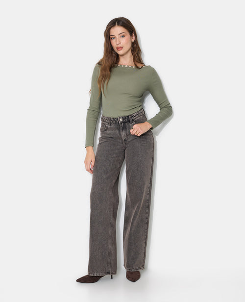 Jean wide taille medium - PIMKIE - 1