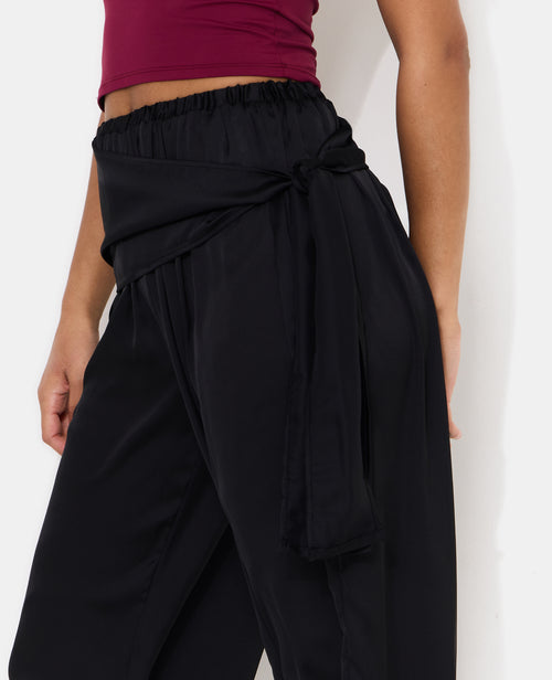 Pantalon bouffant en satin avec ceinture à nouer - PIMKIE - 3