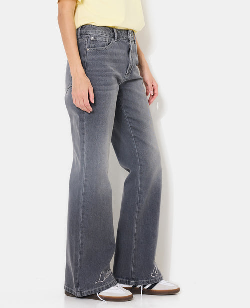 Jean flare taille haute avec broderies - PIMKIE - 2
