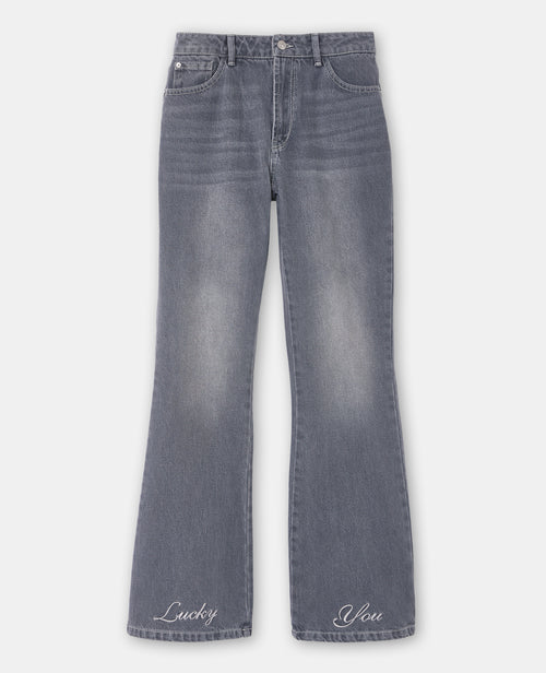 Jean flare taille haute avec broderies - PIMKIE - 4