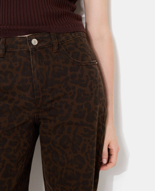 Jean wide taille medium motif léopard - PIMKIE - 2