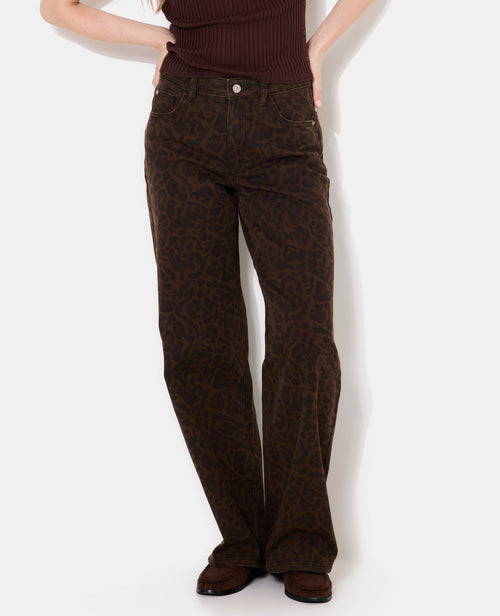Jean wide taille medium motif léopard - PIMKIE - 3