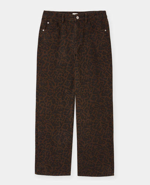 Jean wide taille medium motif léopard - PIMKIE - 4