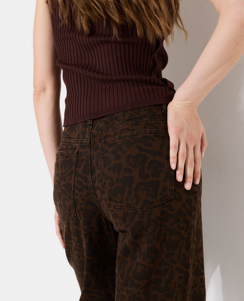 Jean wide taille medium motif léopard - PIMKIE - 2