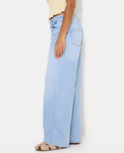 Jean wide taille basse avec double boutonnage - PIMKIE - 2