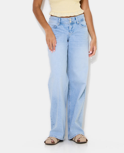 Jean wide taille basse avec double boutonnage - PIMKIE - 5