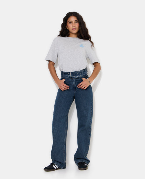Jean straight taille haute avec ceinture - PIMKIE - 1