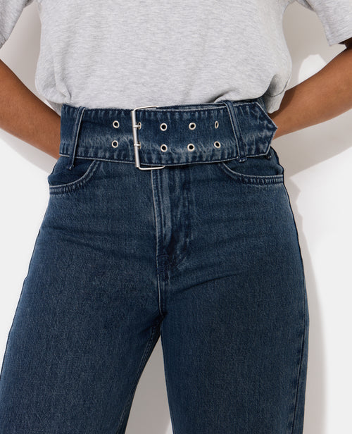 Jean straight taille haute avec ceinture - PIMKIE - 3