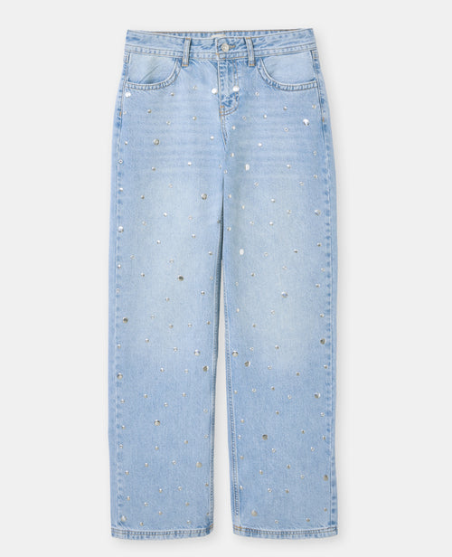 Jean wide taille basse avec clous et œillets - PIMKIE - 4