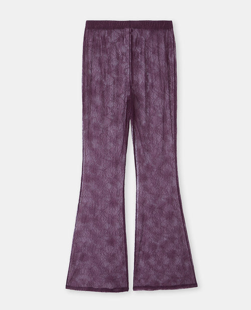 Pantalon flare en dentelle taille élastiquée - PIMKIE - 4