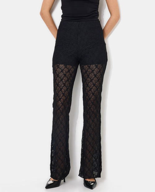 Pantalon flare en dentelle - PIMKIE - 5