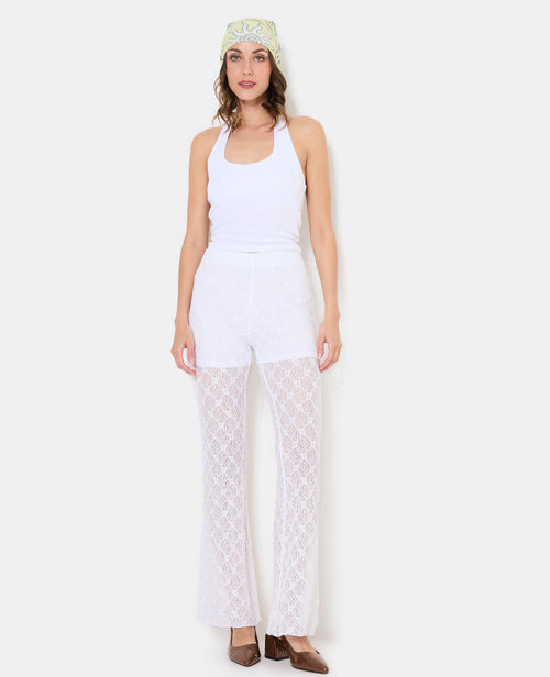 Pantalon flare en dentelle - PIMKIE - 1