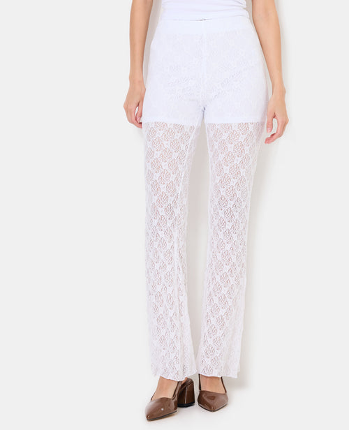 Pantalon flare en dentelle - PIMKIE - 5