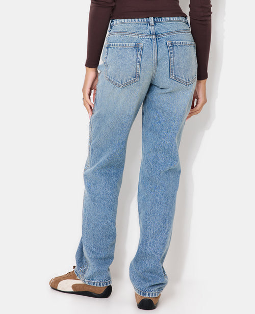Jean straight taille haute avec strass - PIMKIE - 6
