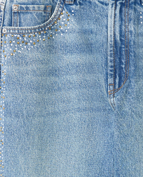 Jean straight taille haute avec strass - PIMKIE - 8