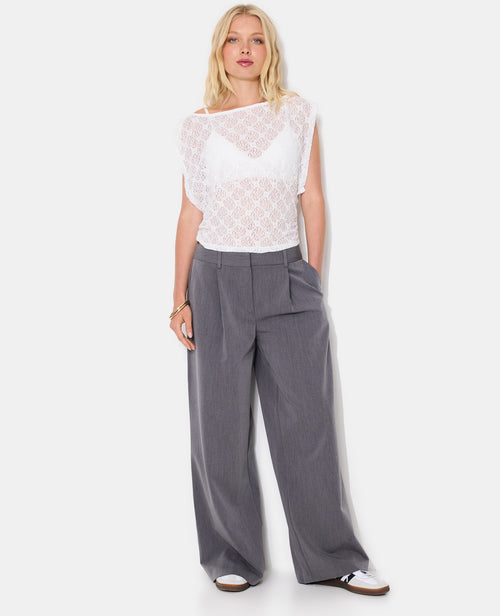 Pantalon large et droit avec pinces - PIMKIE - 1