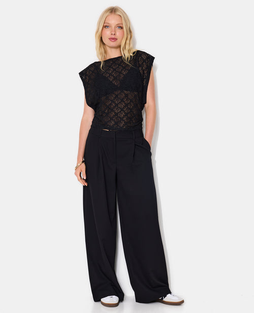 Pantalon large et droit avec pinces - PIMKIE - 1