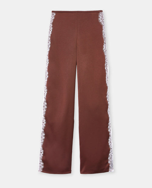 Pantalon droit satin et dentelle esprit lingerie - PIMKIE - 4