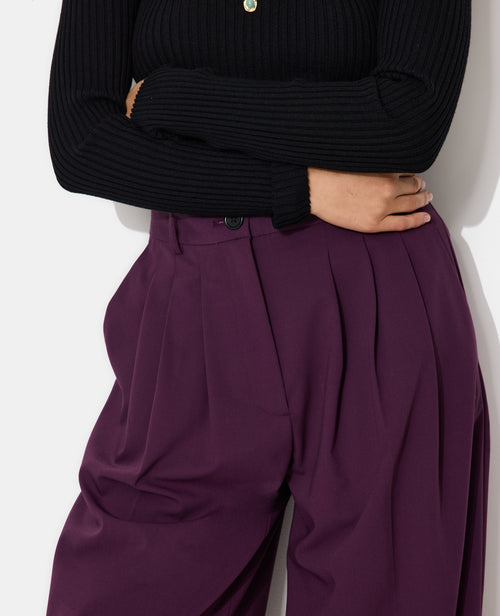 Pantalon barrel taille haute avec pinces - PIMKIE - 3