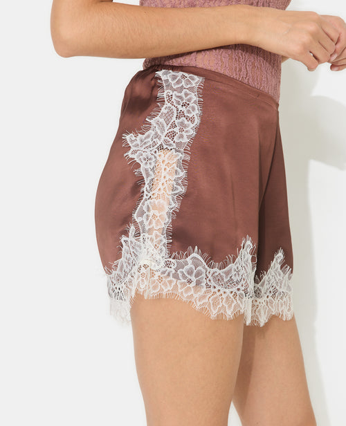 Short en satin avec dentelle - PIMKIE - 7