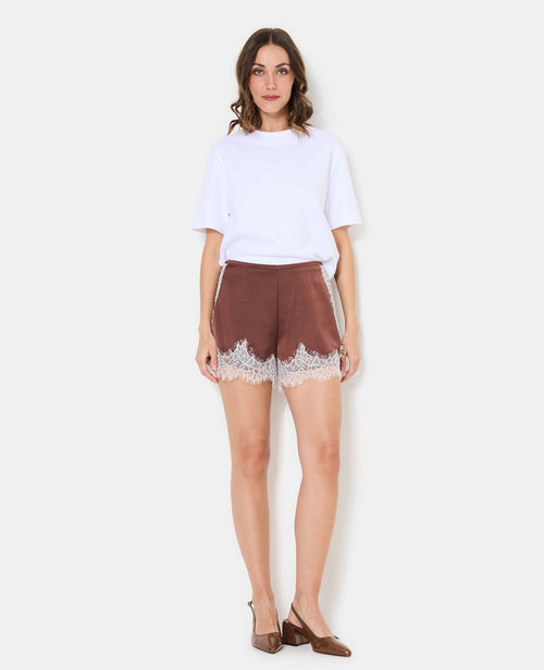 Short en satin avec dentelle - PIMKIE - 7