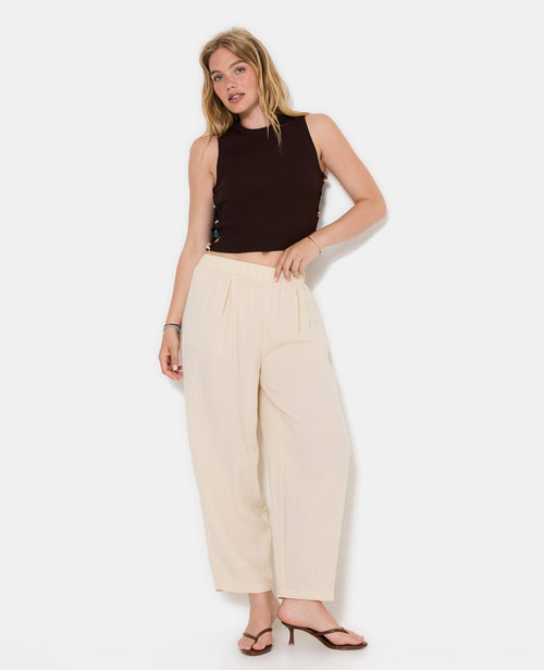 Pantalon barrel en tissu effet lin - PIMKIE - 1