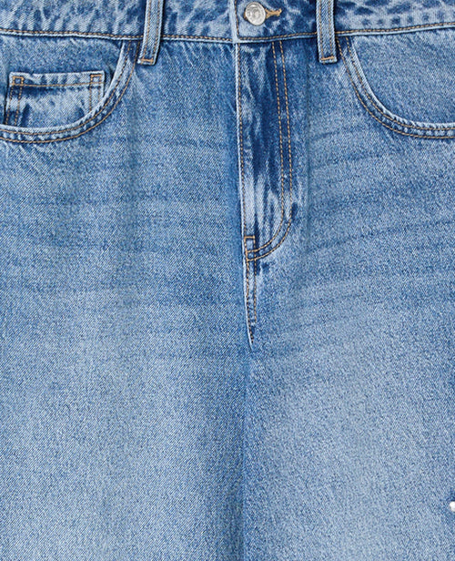 Jean extra-wide taille haute avec étoiles clous - PIMKIE - 9
