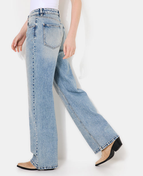 Jean wide taille medium avec œillets - PIMKIE - 2