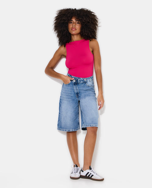 Bermuda en jean avec taille décalée - PIMKIE - 1