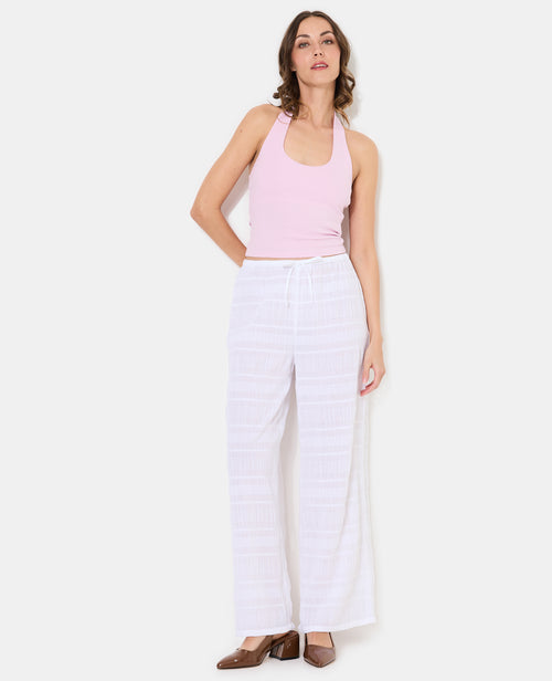 Pantalon droit et ample en tissu texturé - PIMKIE - 1