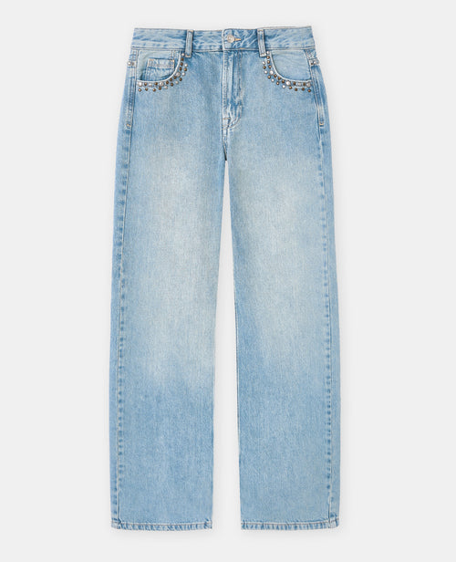 Jean wide taille medium avec clous et broderies - PIMKIE - 4