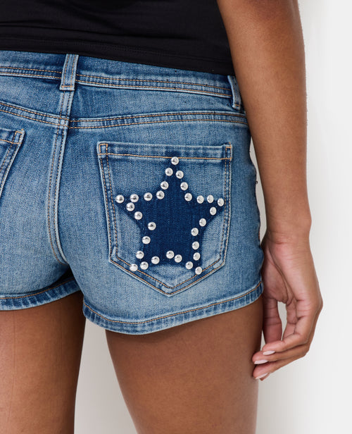 Mini-short en jean taille basse - PIMKIE - 3