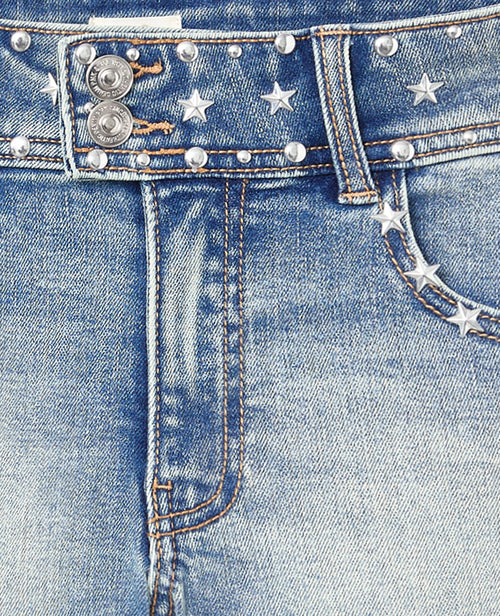 Mini-short en jean taille basse avec clous et étoiles - PIMKIE - 7