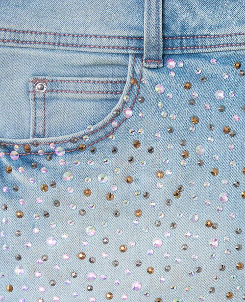 Short mini en jean avec strass - PIMKIE - 7