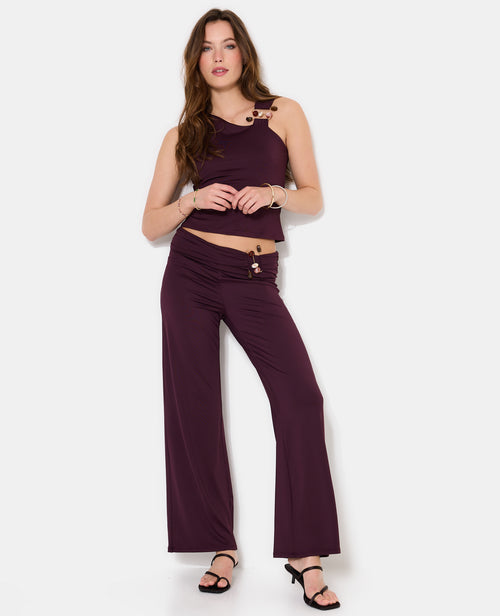 Pantalon droit en maille avec détail bijou et pierres - PIMKIE - 1