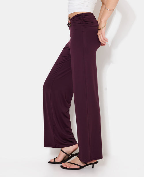 Pantalon droit en maille avec détail bijou et pierres - PIMKIE - 2