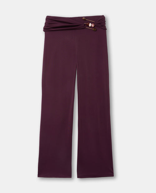 Pantalon droit en maille avec détail bijou et pierres - PIMKIE - 4