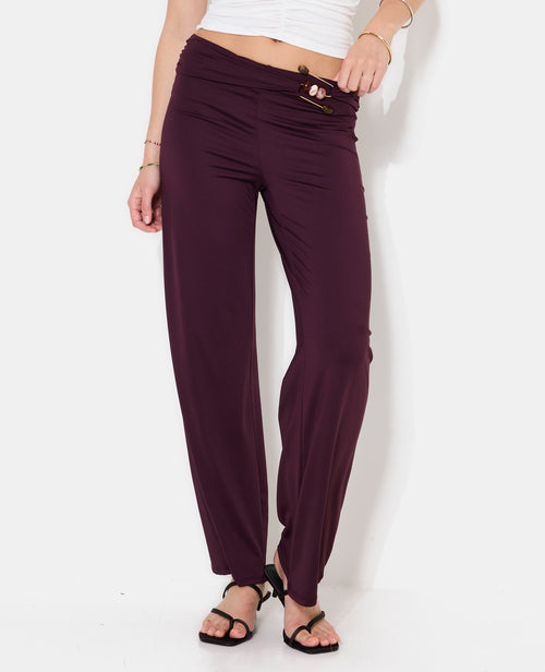Pantalon droit en maille avec détail bijou et pierres - PIMKIE - 5