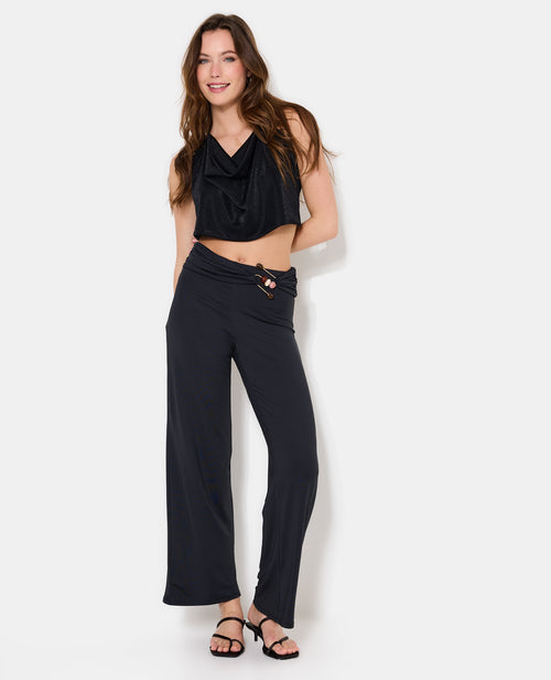 Pantalon droit en maille avec détail bijou et pierres - PIMKIE - 1