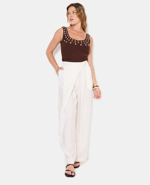 Skant pantalon effet porte-feuille motif soleils - PIMKIE - 1