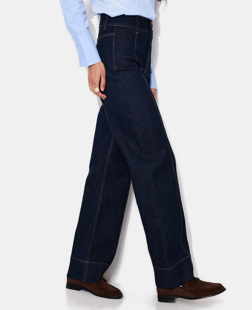 Jean droit taille haute avec jeux de couture - PIMKIE - 2