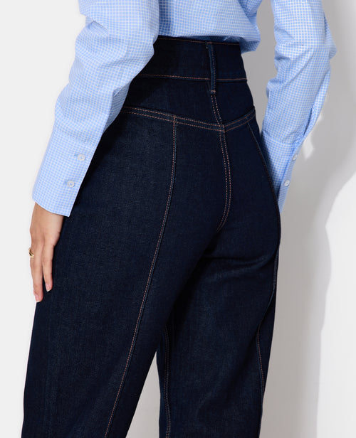 Jean droit taille haute avec jeux de couture - PIMKIE - 1