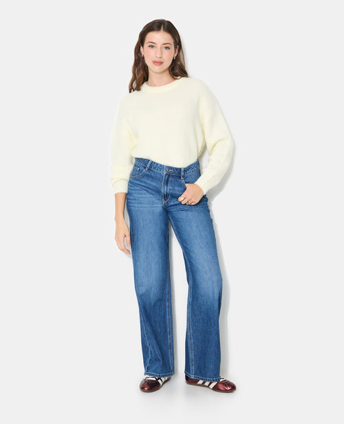 Jean wide taille basse poches boutonnées - PIMKIE - 1