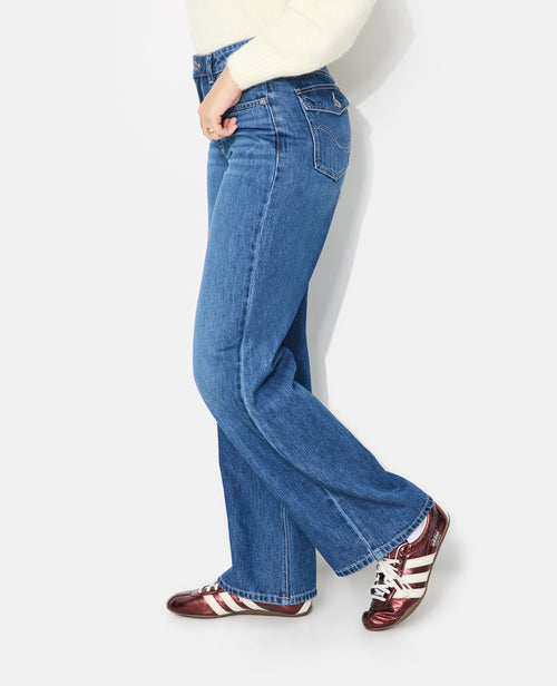 Jean wide taille basse poches boutonnées - PIMKIE - 2