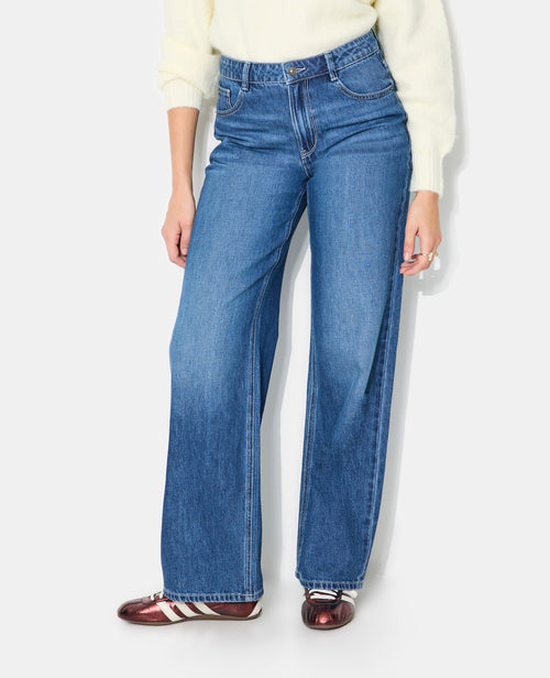 Jean wide taille basse poches boutonnées - PIMKIE - 5