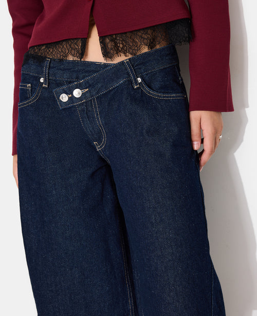 Bermuda en jean ample avec ceinture décalée - PIMKIE - 3