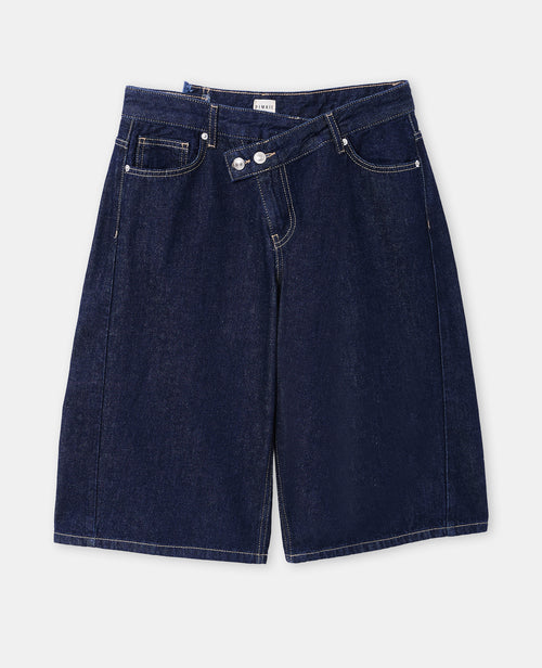 Bermuda en jean ample avec ceinture décalée - PIMKIE - 4